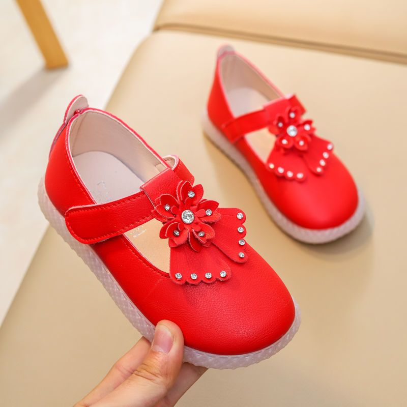 女款儿童鞋女孩公主鞋皮鞋韩版蝴蝶结防滑软底宝宝学步鞋婴儿鞋子臻依
