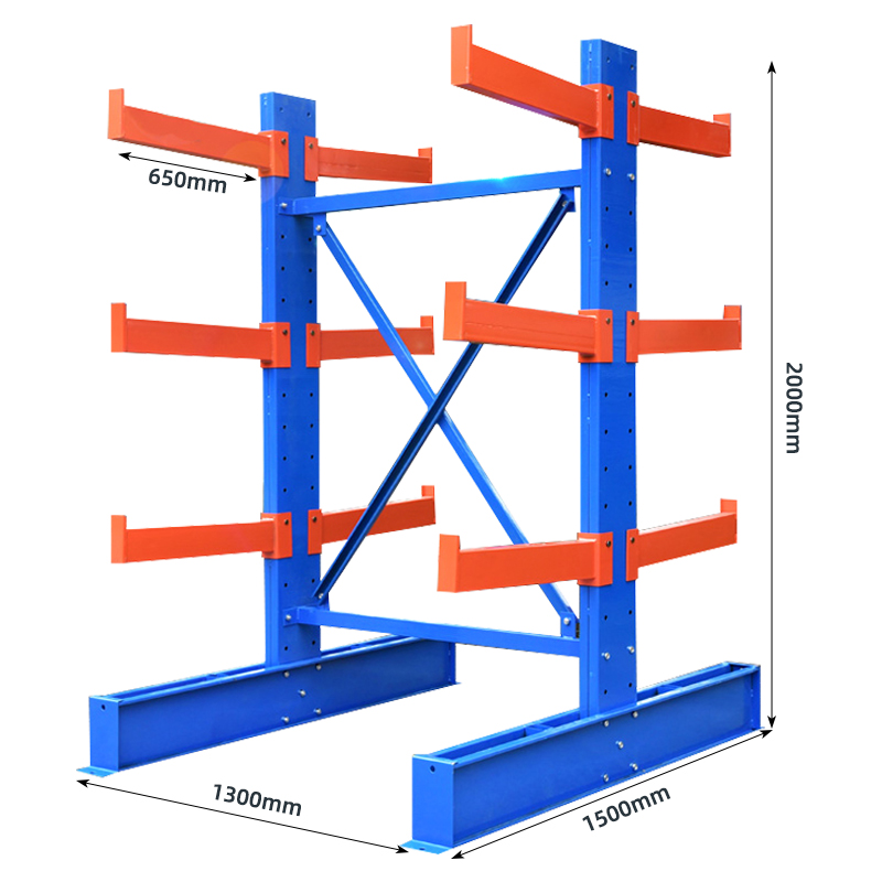 臻远ZY-XBS-05悬臂式重型货架仓库厂房货架承载500KG/臂双臂三层主架臂长65cm高清大图