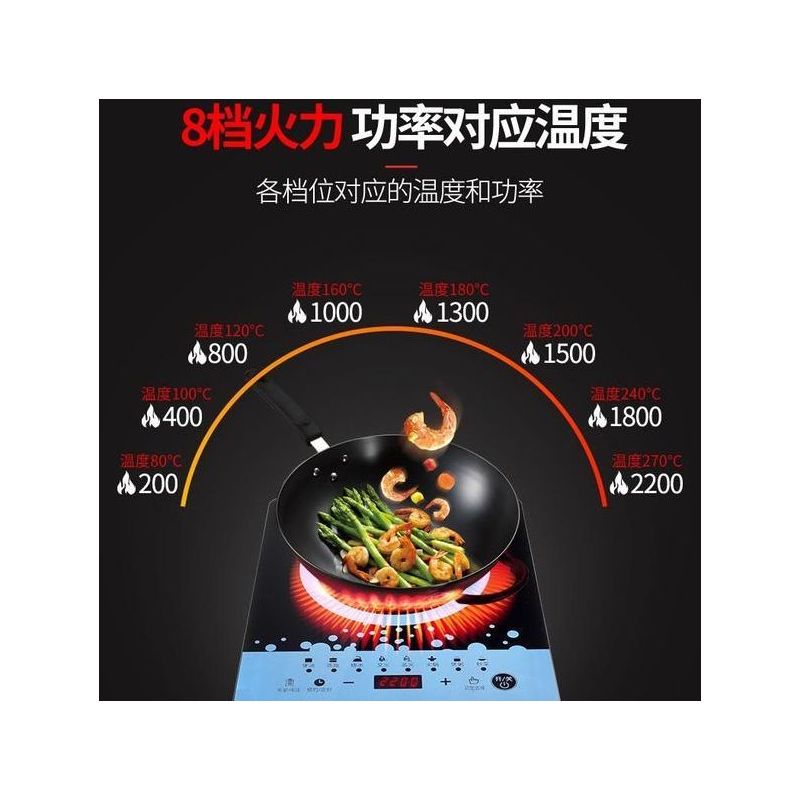 3500w不锈钢大功率电磁炉爆炒火锅美菂型触摸防水学生烧水|2200w整板+汤锅+不粘炒送锅盖铲