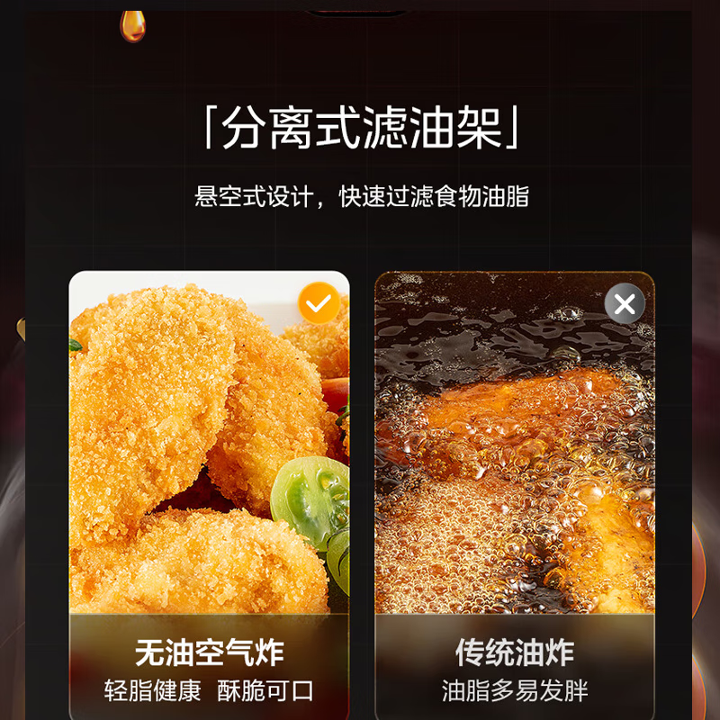 美的(Midea)家用免翻面空气炸锅 KZE500X9高清大图