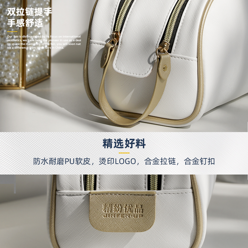 防水化妆包女ins风超火便携大容量简约洗漱化妆品收纳袋2019新款收纳袋 三维工匠高清大图