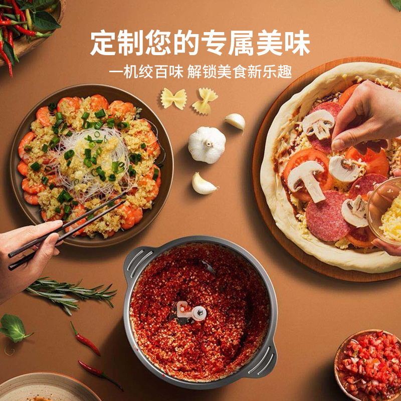 绞肉机家用电动小型不锈钢多功能料理搅拌机黄金蛋打碎菜蒜泥饺绞肉馅机_1.5L无赠品 塑料款