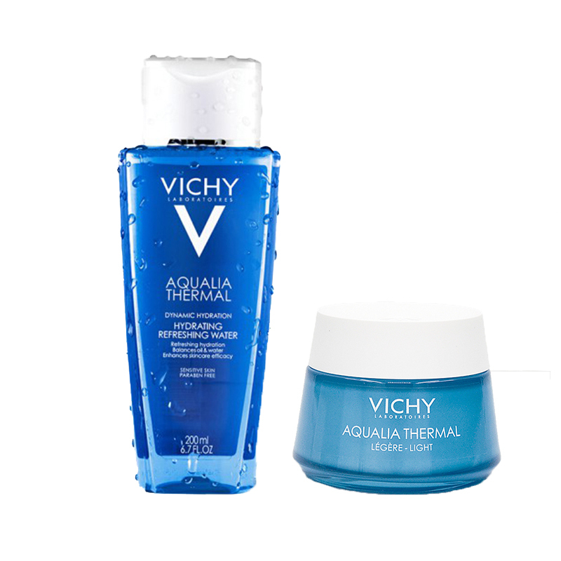 薇姿温泉矿物保湿水活霜(清爽型)50ml 温泉矿物水活爽肤水 200ml 清爽