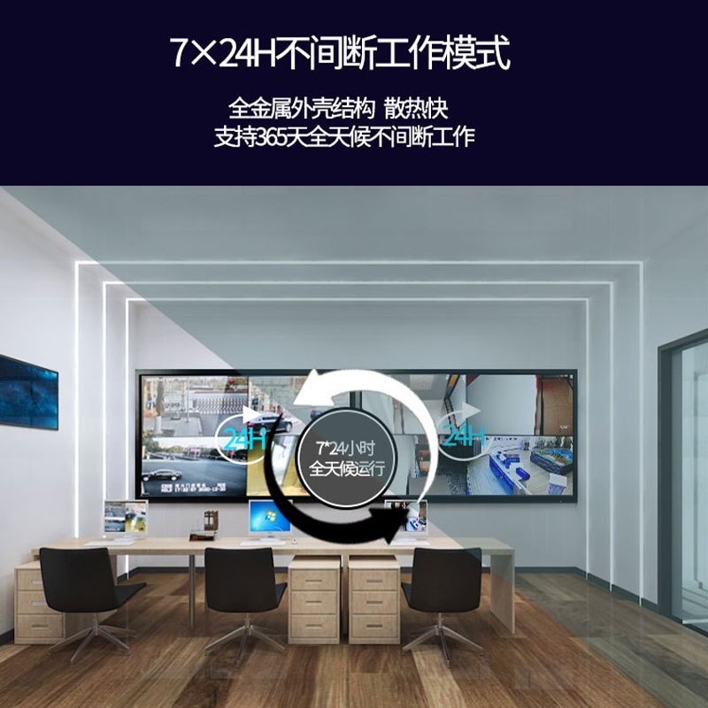 泽显 Zshine 55英寸液晶监控显示器 工业级4K高清监视器 安防视频监控显示屏 含壁挂支架 ZX-X55J高清大图