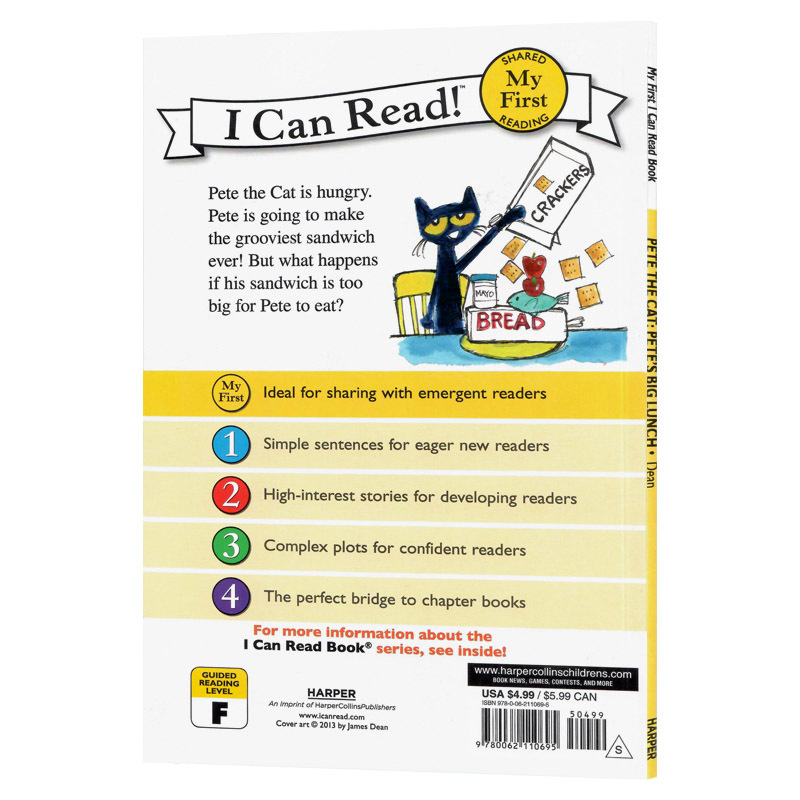 [正版]My First I Can Read系列皮特猫的大餐英文原版绘本Pete the Cat Pete’s Bi
