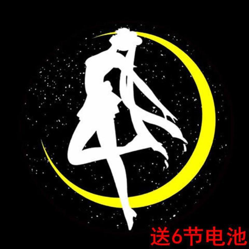 美少女车门迎宾灯开门镭射投影照地灯免接线感应地灯车载改装饰 黄光美少女(2个装)