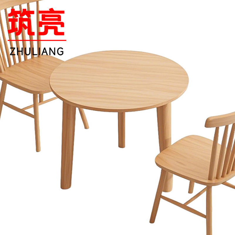 筑亮 圆桌 80*80*75cm+2椅 套高清大图