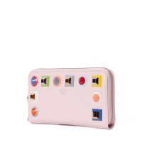 FENDI/芬迪 女钱包多彩双色彩虹铆钉长款拉链钱夹 8M0299