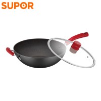 苏泊尔(SUPOR)星星石健康不粘锅炒锅平底锅麦饭石色炒锅32cm燃气电磁炉通用 PC32W3