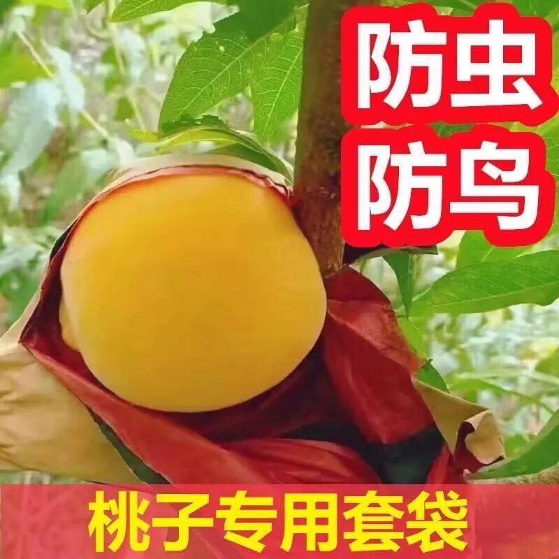 桃子专用套袋桃袋油桃毛桃黄桃套袋透气水果套袋果袋水蜜桃袋防虫-单层黄【16*19cm】;【100个】
