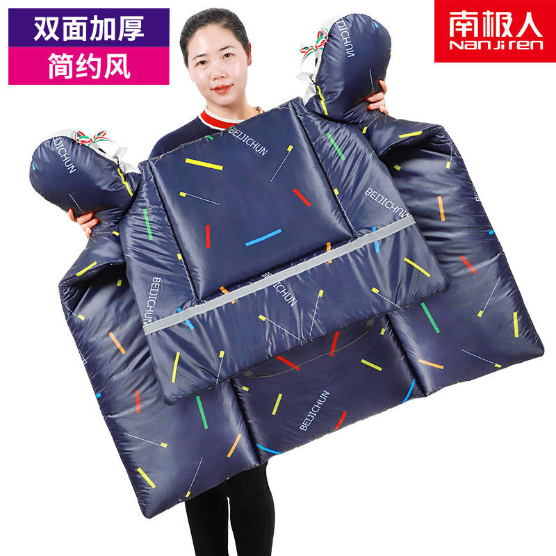 电动车挡风被加大加绒特厚电瓶车电车防寒挡风罩保暖防晒四季款 基础双面防水+拇指把套简约风 均码