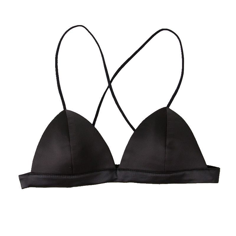 hlcoman夏季抹胸文胸后背交叉带性感裹胸美背三角杯内衣无钢圈少女