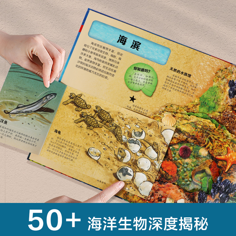 [3册]动物+植物+昆虫 [正版] 神秘海洋立体书儿童3d恐龙揭秘昆虫太空科普翻翻书3-6-8-10岁以上动物百科全书海