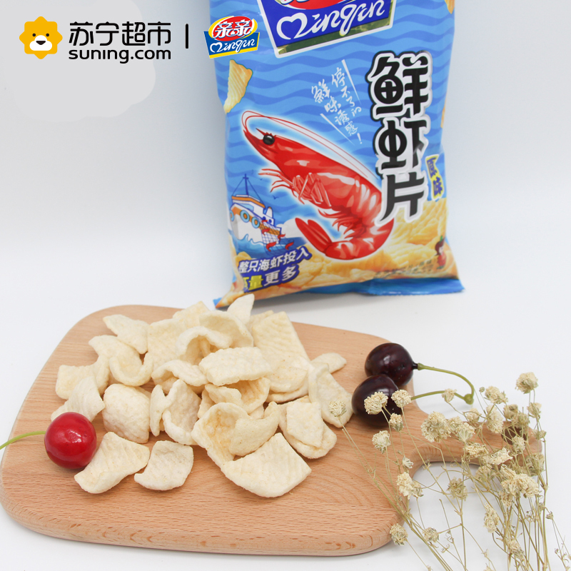 亲亲 膨化食品 鲜虾片 原味40g(休闲零食)