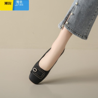 聚范软底舒适低跟女鞋2024夏新款一脚蹬浅口平底温柔单鞋不累脚妈妈鞋