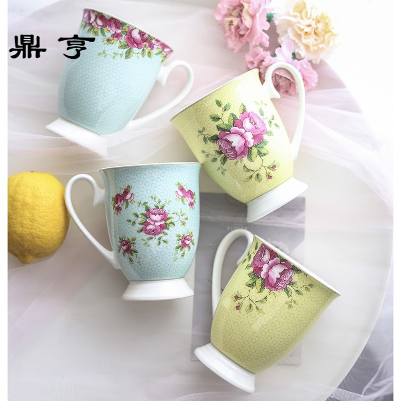 鼎亨出口英国原单马克杯陶瓷水杯精致创意花朵奶杯红茶杯礼品