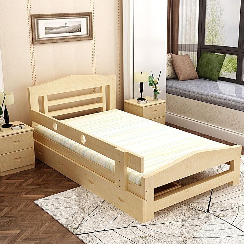 儿童床实木单人床男孩女孩1米小床12米松木床学生床15米成人床