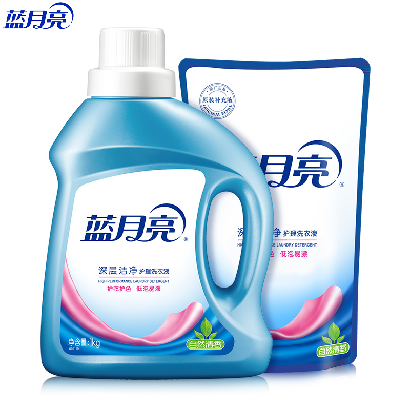 蓝月亮自然香洁净洗衣液1kg 蓝月亮自然香洁净袋装500g