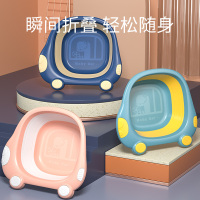 开优米(Kiuimi)婴儿折叠脸盆便携可折叠洗脸盆2个装3洗屁股卡通小汽车宝宝小盆子香槟粉单个装