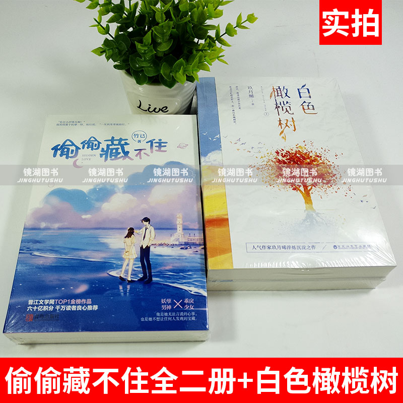 [醉染正版] 随机签名版 偷偷藏不住(全二册)+白色橄榄树 青春文学都市言情小说书 校园青春小说 言情小说女 全世高清大图