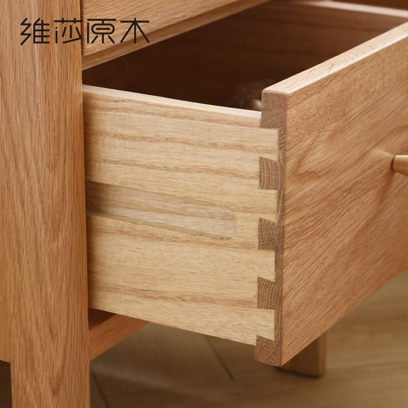 森美人实木床头柜现代简约小户型床边柜北欧卧室简易收纳置物储物柜高清大图