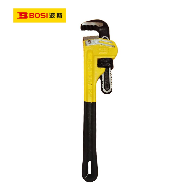 波斯（BOSI）重型管子钳(粘塑柄)（14"/350mm）把
