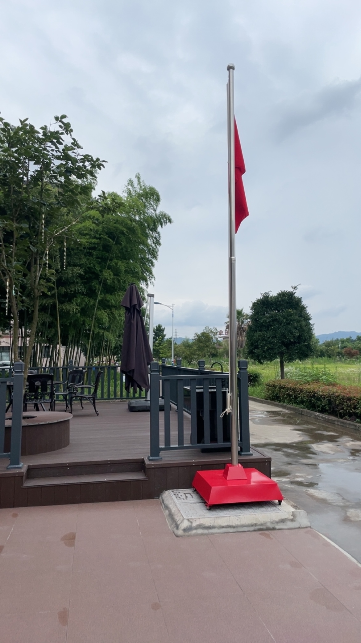 iChoice幼儿园旗杆加移动升旗台户外室内不锈钢伸缩旗杆移动学校旗杆6米旗杆伸缩加旗台