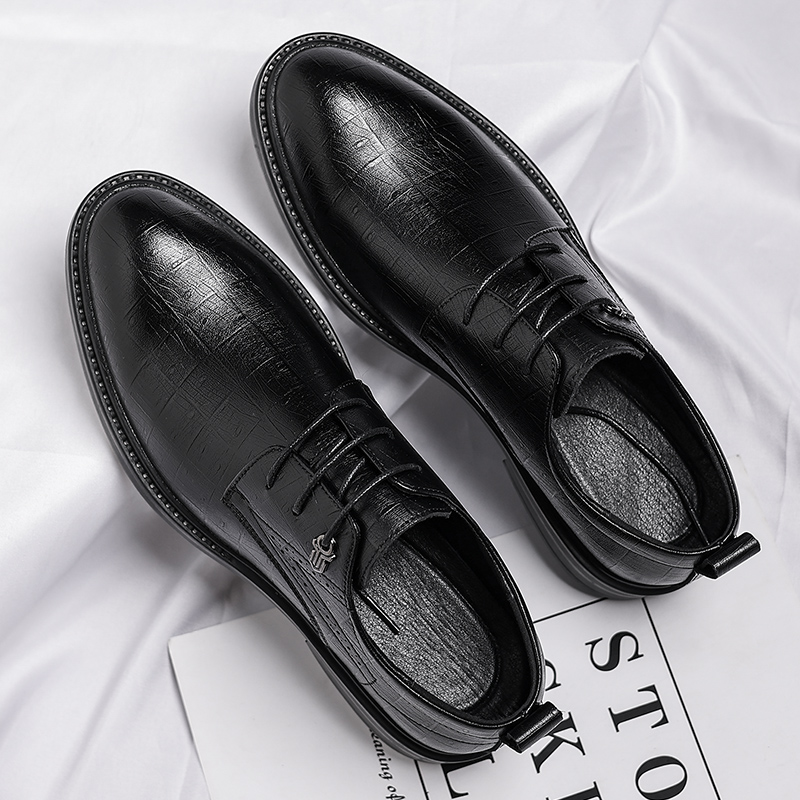 迪罗尼卡男鞋2025秋季新款男士商务正装皮鞋再生皮英伦新郎结婚鞋高清大图