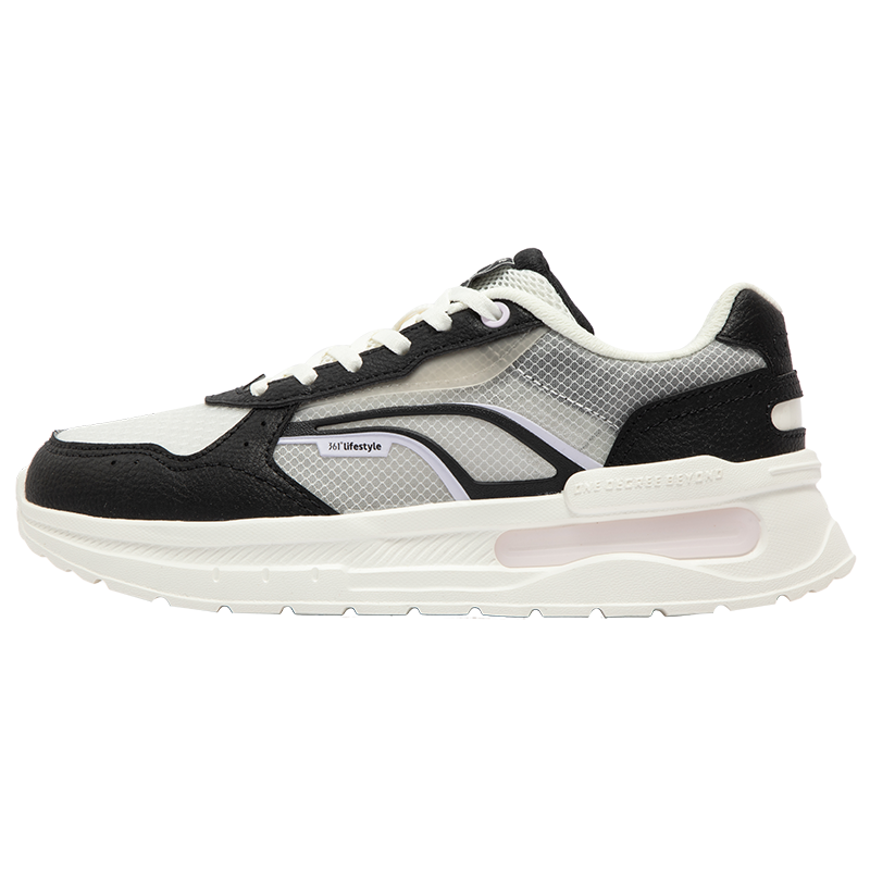 361°女鞋运动鞋新款女休闲鞋582426701 羽毛白/曜石黑 40码