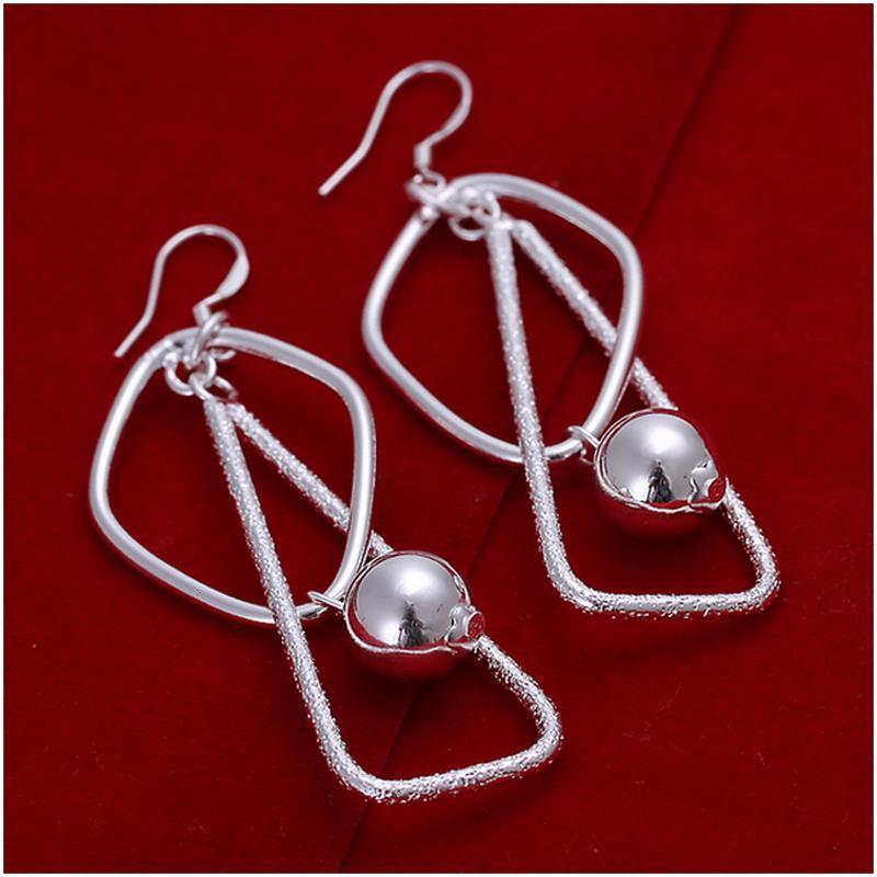 E072Women silver plated earring镀925纯银长款耳饰时尚夸张耳环
