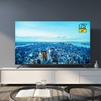 TCL 75V2 75英寸 32核全面屏巨幕 纤薄金属机身HDR智能 （黑色）