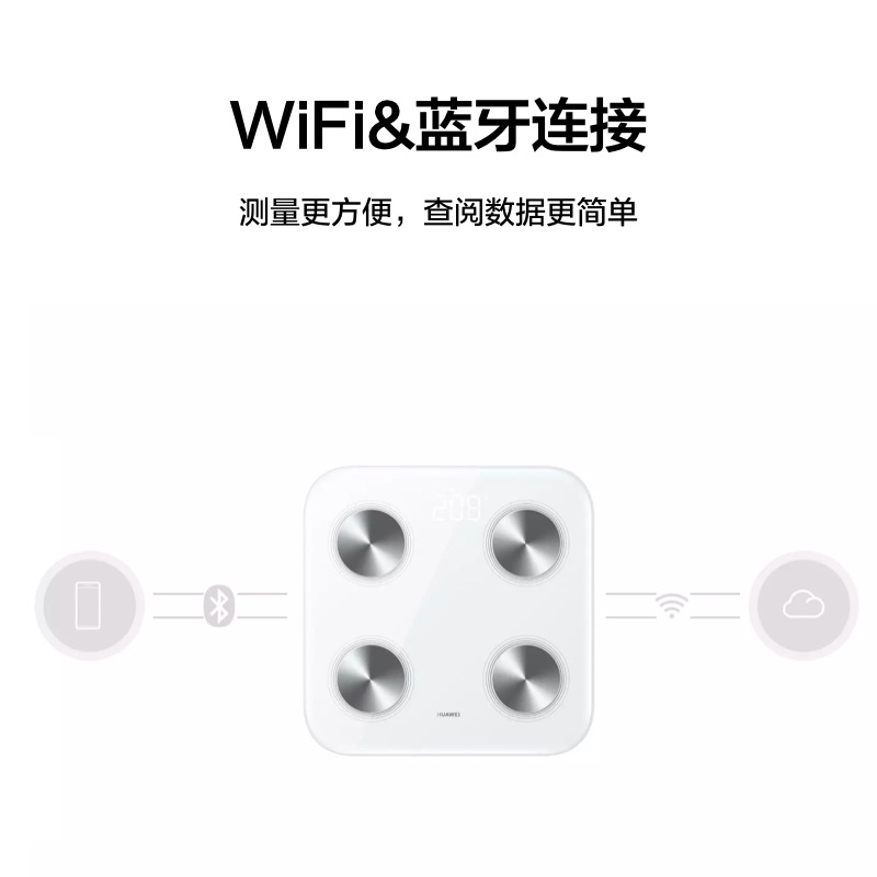 华为智能体脂秤3 WiFi版 14项身体数据/检测精准/WiFi蓝牙双连接 支持安卓&iOS高清大图