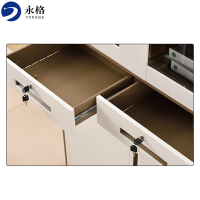 永格文件柜铁皮柜办公柜钢制铁皮柜资料柜档案柜储物拆装柜薄边通双节柜咖啡色加厚款