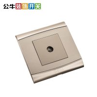 公牛(BULL)开关插座 G19T103(U6)金属香槟金360度接线弯头86型闭路电视一位电视插座面板