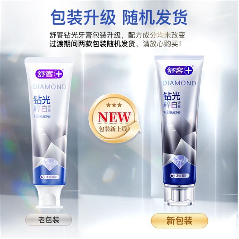 舒客(Saky)钻光粹白牙膏去120克净白薄荷香型高清大图
