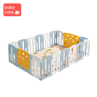 babycare儿童游戏围栏室内婴儿防护栏爬行垫安全学步16+2静谧蓝围栏+爬行垫[套装]