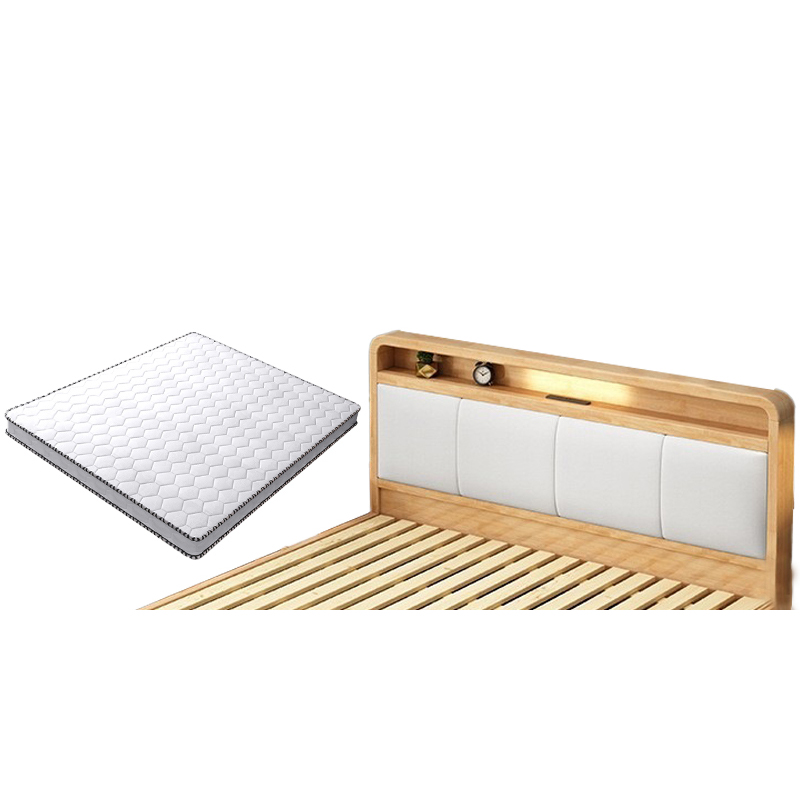 铭羽洋实木床120cm+5cm床垫套高清大图