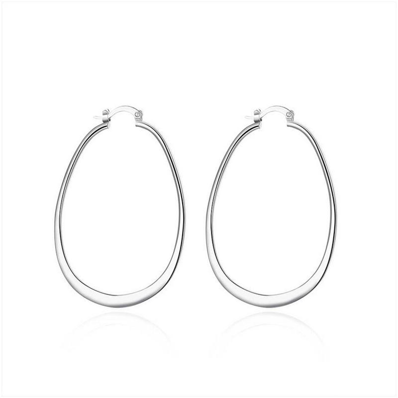 E044Women silver plated earring镀925纯银耳圈时尚创意耳环饰品