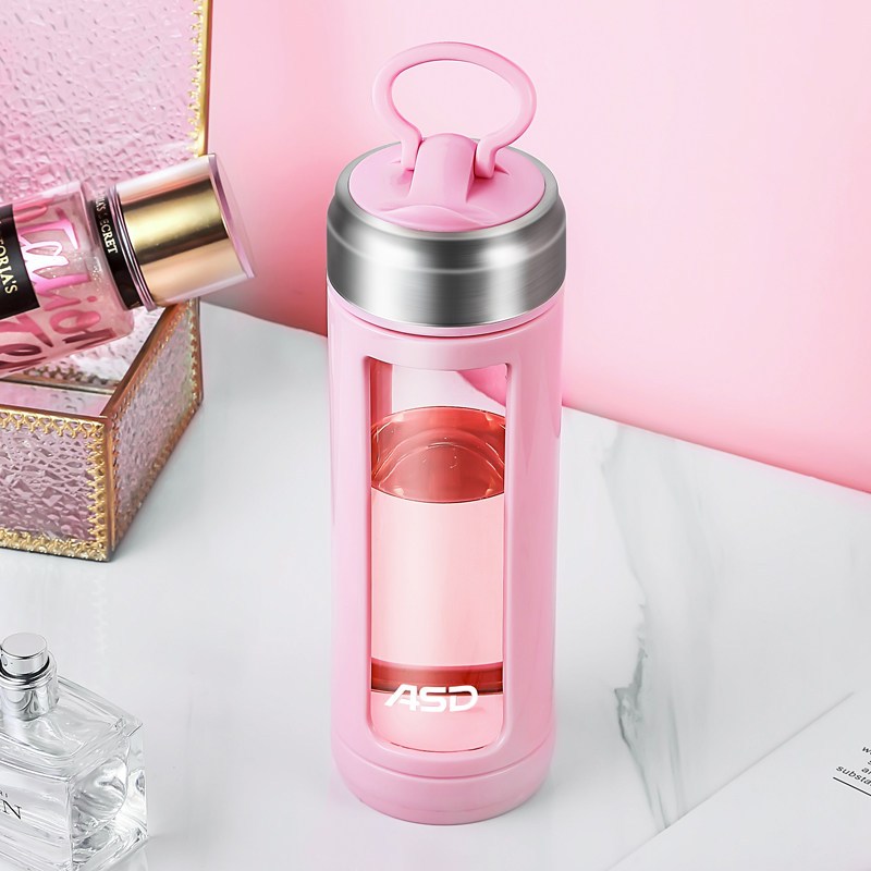 爱仕达新品玻璃杯大容量防摔便携可爱