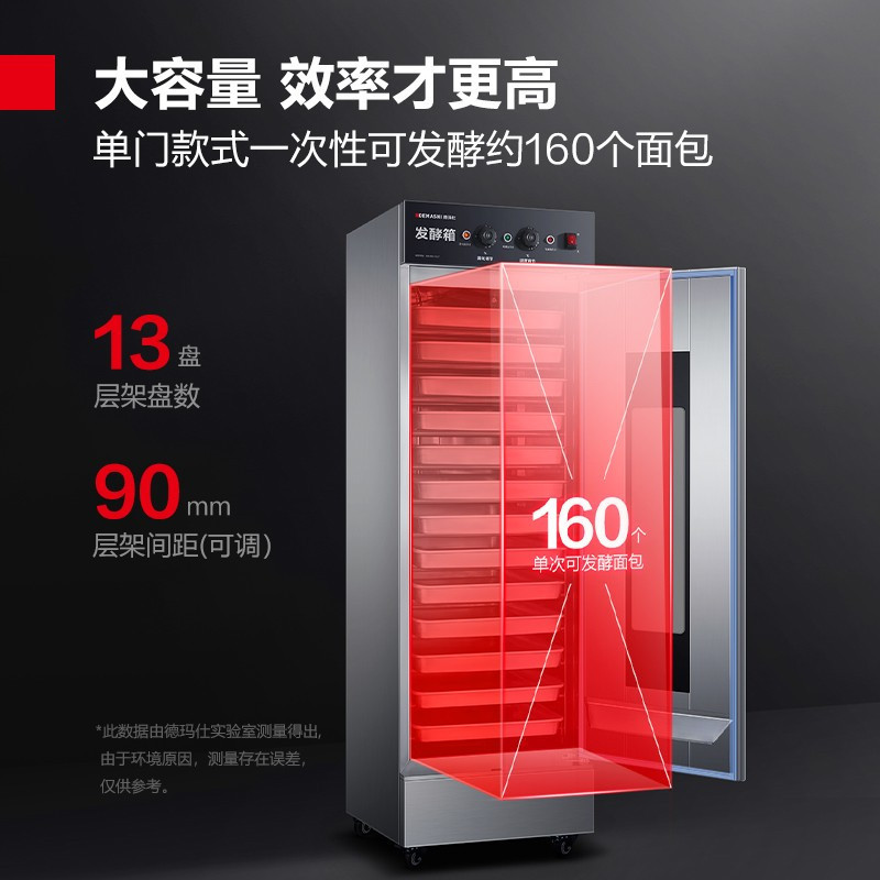 德玛仕DEMASHI商用发酵箱面包馒头蒸笼醒发箱不锈钢发酵柜恒温面粉发酵机13层升级型 FJX-13(带盘)高清大图