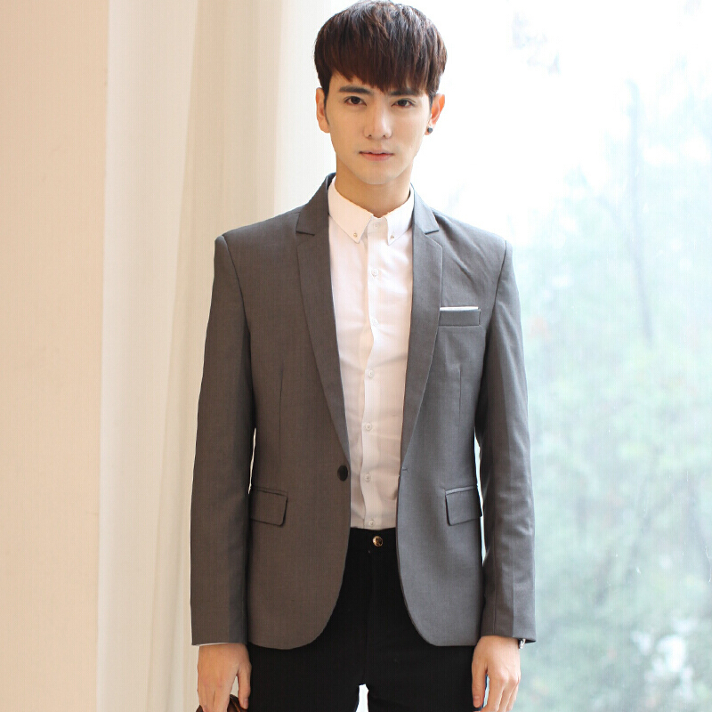 梵克公牛小西装男四季薄款休闲韩版修身流男士西服纯色商务便西外套小