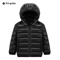 三极户外(Tripolar) TP5369 儿童羽绒服轻薄男运动休闲儿童连帽白鸭绒羽绒服外套