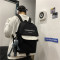 2021年新款背包男双肩包大学生书包中学生初中背包女双肩时尚潮酷 粉色送青蛙挂件