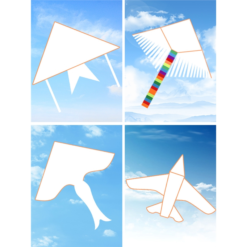 法耐(fanai)儿童空白风筝手工diy创意白色风筝自制手绘涂鸦风筝材料包