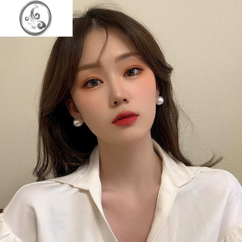 jimi高亮珍珠耳钉女2023年新款潮高级感冷淡风耳环女小众气质名媛耳饰