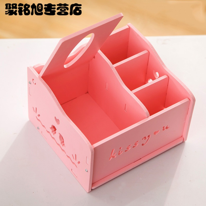 餐巾纸盒欧式创意抽纸盒多功能家用客厅茶几遥控器收纳盒纸巾盒-粉色抽纸盒
