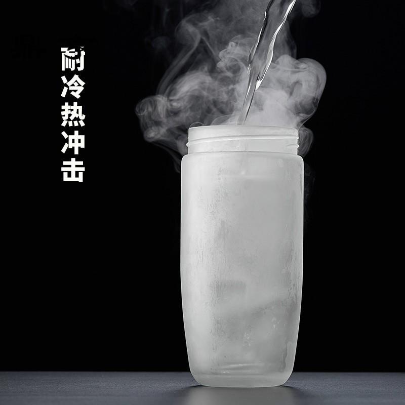 鼎亨双层玻璃杯泡茶杯便携水杯随手杯加厚耐热男士车载过滤茶杯