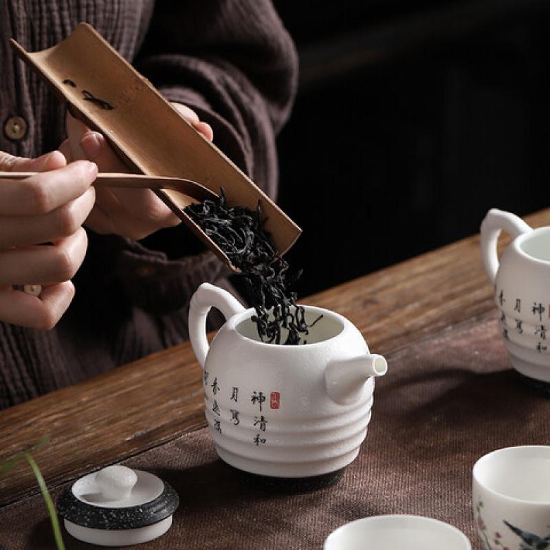 苏氏陶瓷 J09 鸟语花香茶具套装(茶杯*6茶壶*2雪花器*2) 十件套 (单位:套)高清大图