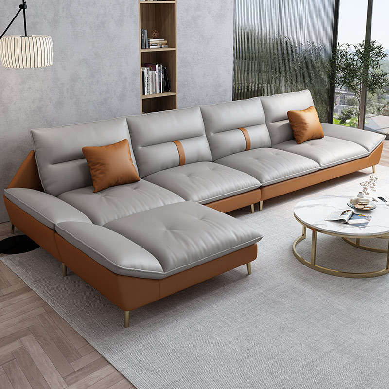 梵宜意式极简布艺沙发北欧现代客厅简约拼色免洗科技布沙发组合