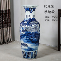 景德镇陶瓷器落地大花瓶 青花瓷手绘清明上河图摆件客厅装饰酒店 三维工匠 1.6米手绘款一个